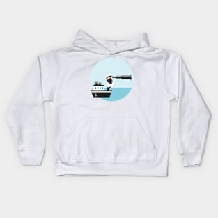 Sea captain with spyglass Kids Hoodie